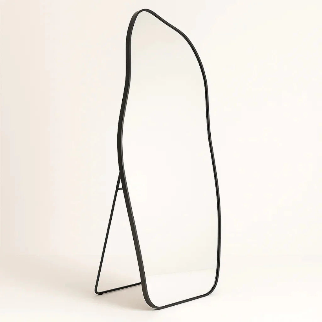 Specchio a figura intera in cotone biologico con cornice in alluminio – Offerta speciale 150 x 60 cm