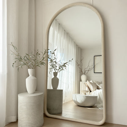 Elis – Specchio in cemento extra grande, a tutta altezza, con arco, 190 cm x 100 cm