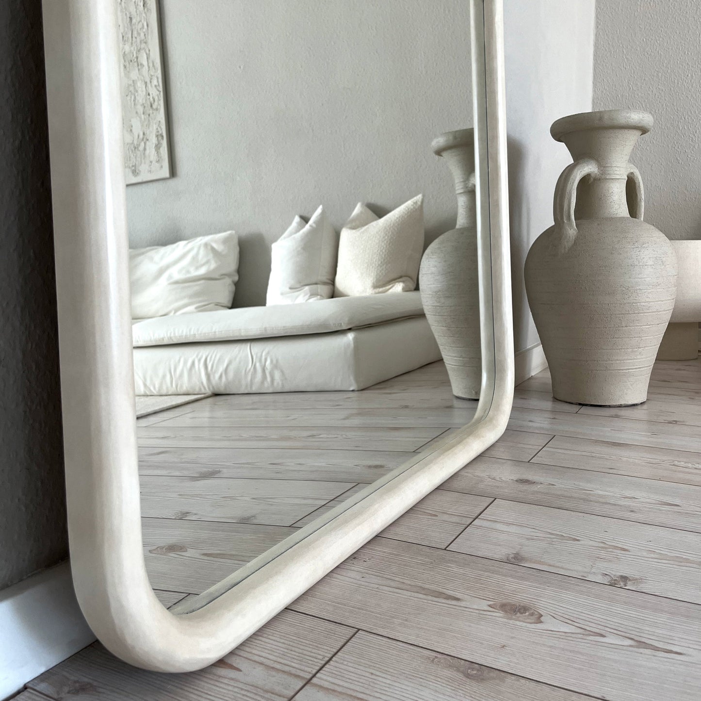 Elis – Specchio in cemento extra grande, a tutta altezza, con arco, 190 cm x 100 cm