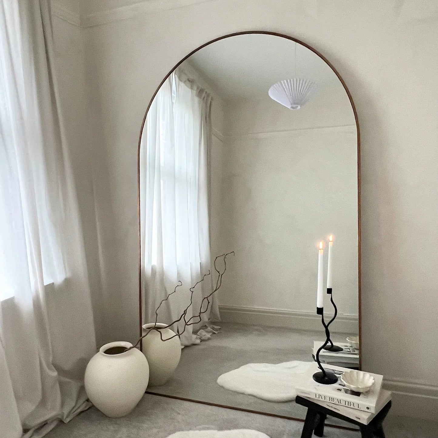 Grande specchio moderno in stile Pinterest con cornice dorata (180 x 119 cm) – Offerta speciale