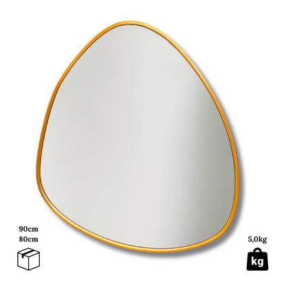 Specchio organico con cornice in alluminio, 90 x 80 cm – Rimanenze