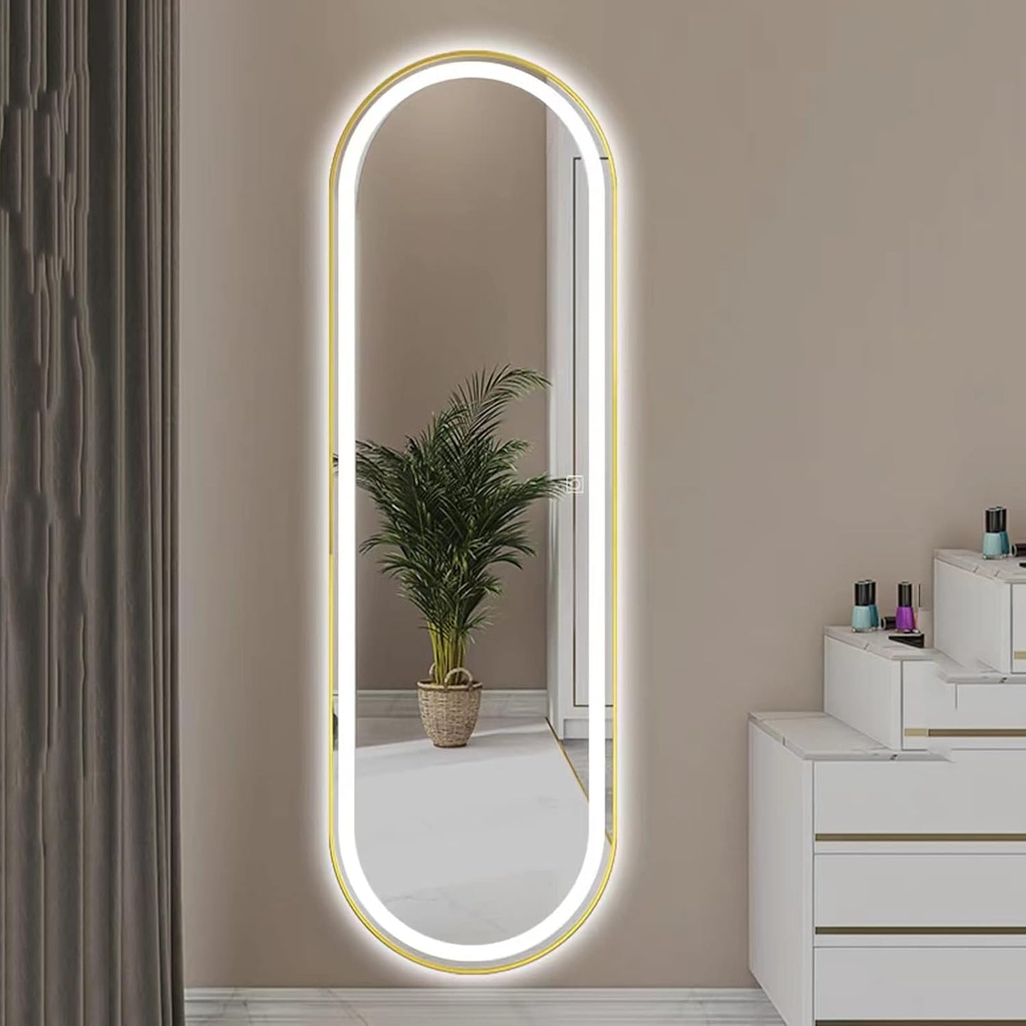 Specchio Pinterest con LED TOUCH ovale – Emery 170x70 cm – Svendita