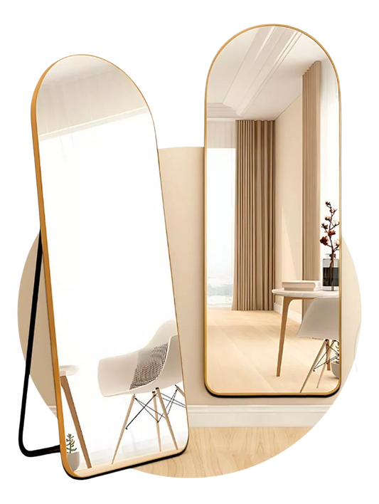 Specchio Pinterest con supporto e cornice dorata – in offerta