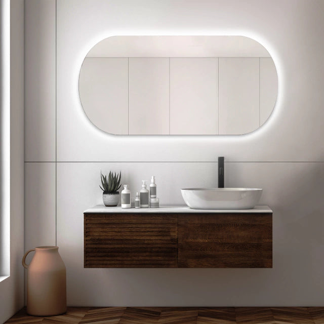 Edizione speciale - Specchio rotondo sottile con LED 80x40cm