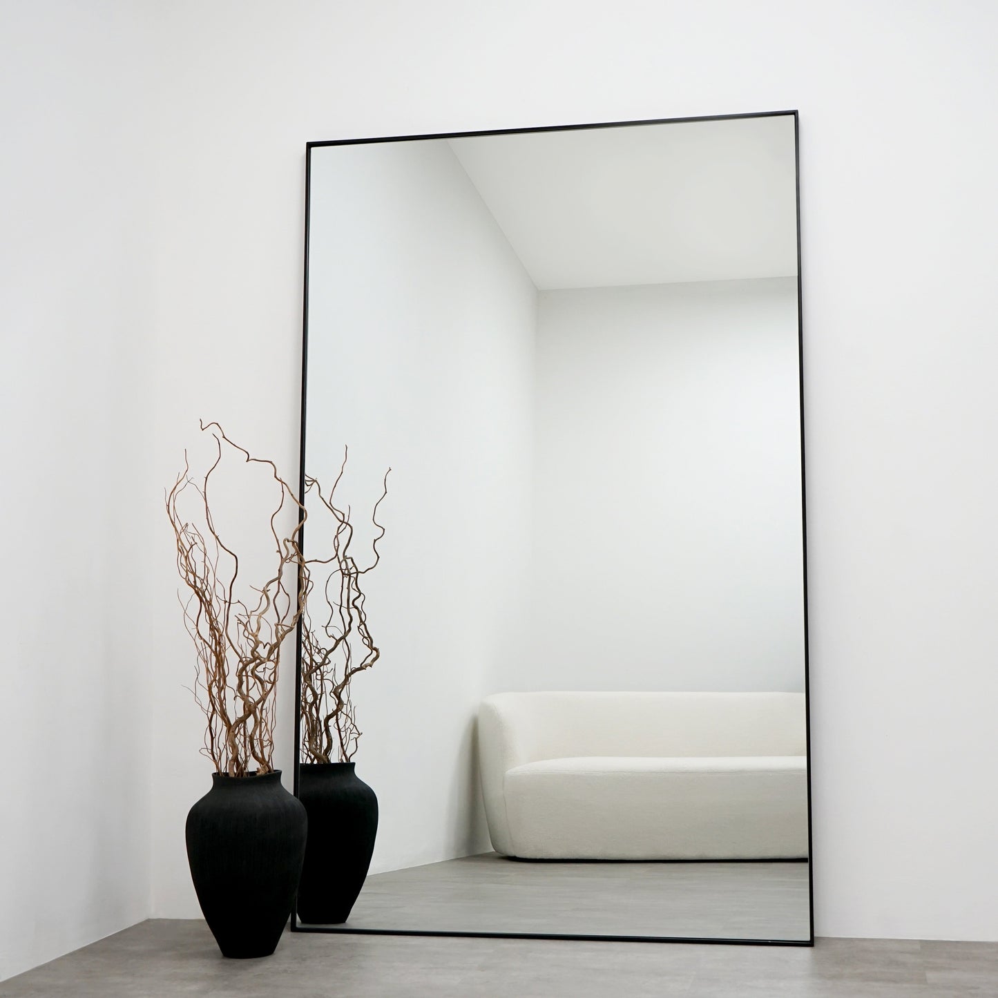 Xavril – Specchio a figura intera nera in metallo, extra grande, 190 cm x 120 cm