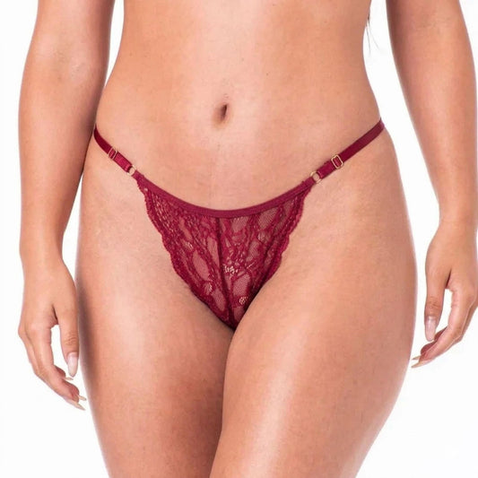 Calcinha String em Renda com Regulagem Lateral - F10.D