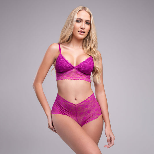 Conjunto em Renda Caleçon e Sutiã Top