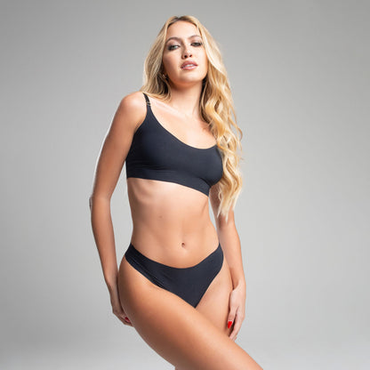 Conjunto SKIN Conforto Sem Marcas com Calcinha Fio