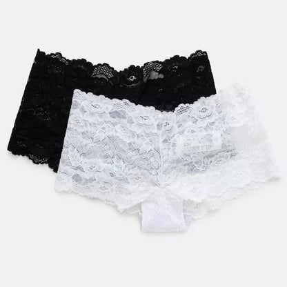 Kit Com 2 Calcinhas Caleçon em Renda