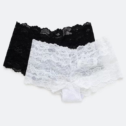 Kit Com 2 Calcinhas Caleçon em Renda