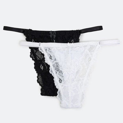 Kit Com 2 Calcinhas String em Renda com Regulagem Lateral