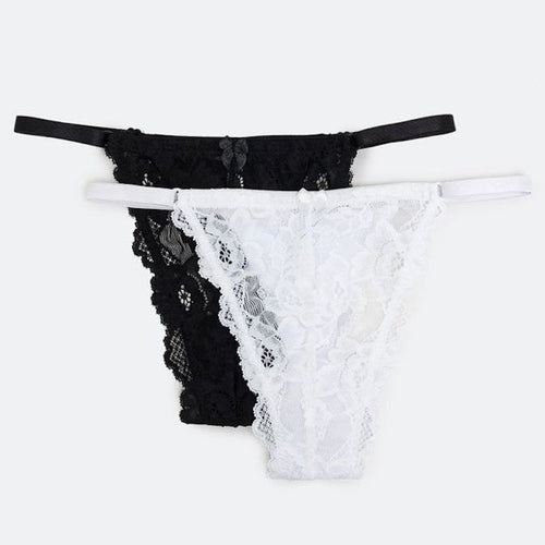 Kit Com 2 Calcinhas String em Renda com Regulagem Lateral