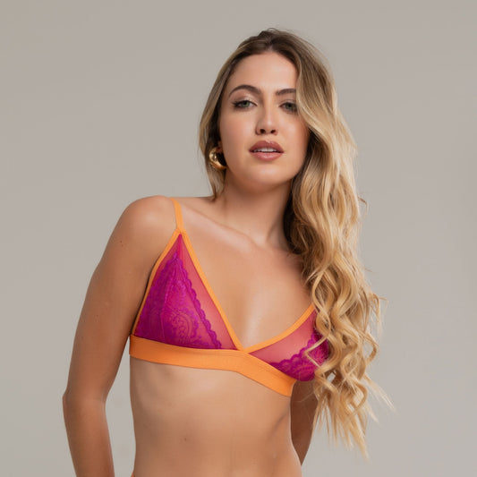 Sutiã Top Encanto em Tule e Renda Be Happy - C113