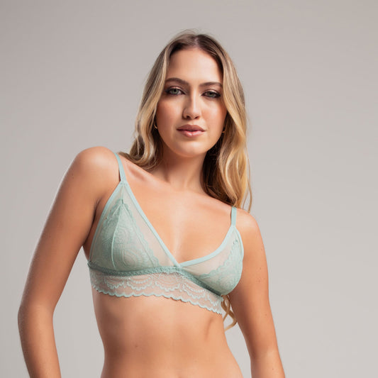 Sutiã Top Sensual em Tule e Renda Sem Bojo - C90